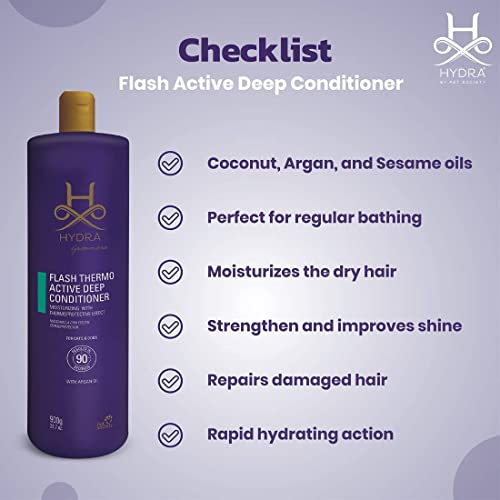 Image of Hydra Groomers Conditioner for Dogs and Cats | Easy Rinse Pet Conditioner with Grape Seed Oil & Oatmeal Extract | Enhances Shine, Softness & Coat Manageability (Flash Active Deep Conditioner)