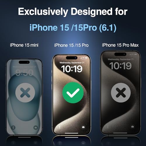 Image of SMARTDEVIL 2 Pack Privacy Screen Protector for iPhone 15 Pro Max, 28 Anti-Spy 9H Tempered Glass, Impact & Scratch Resistant, Auto Dust & Bubble-Free Install Frame, Easy to Install, Case-Friendly