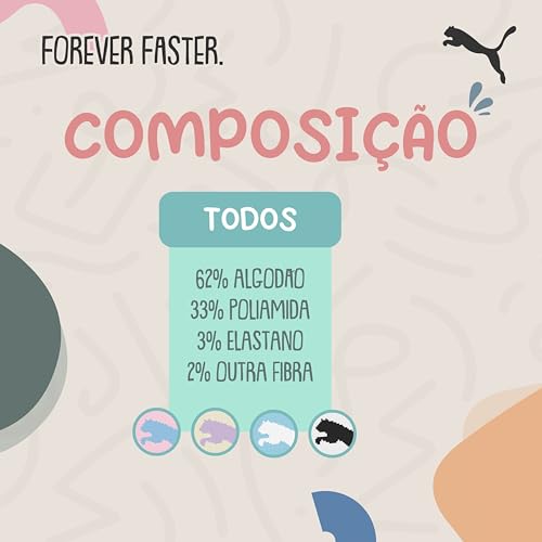 PUMA Kit 6 Pares Meia Infantil Cano Curto Sapatilha Everyday Juvenil Unissex, 1 Azul Claro - 1 Marfi