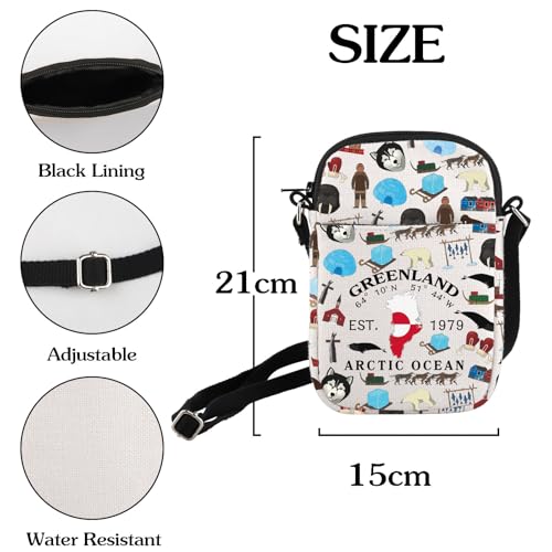 HOLLP Greenland Map Crossbody Bag Greenland Travel Gift Greenland Pride Small Sling Bag Greenland Souvenirs Gifts2