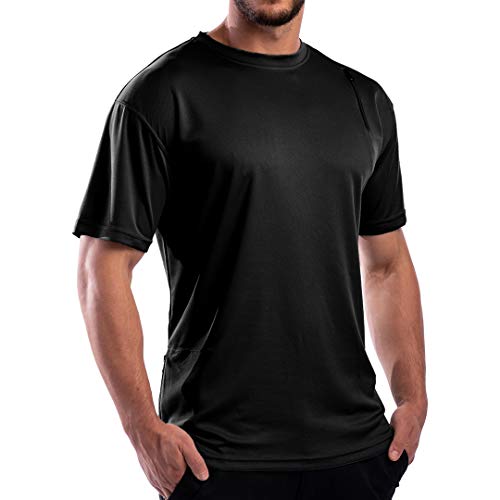SCOTTeVEST Men's Athletic Short Sleeve Shirt | 3 Pockets | Anti-Pickpocket Black