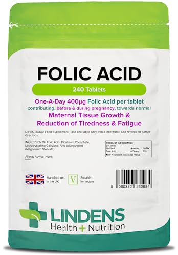 Lindens Folic Acid 400mcg Tablets, 240 Vegan Pack