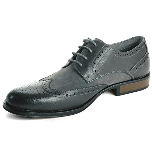 Alpine Swiss Zurich Mens Wing Tip Oxfords Two Tone Brogue Medallion Dress Shoes3