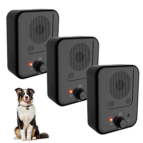 Anti Barking Device, Dog Barking Trainer Device, Auto Dog Barking Control Devices Rechargeable with 3 Adjustable Modes, Smart Dog Training Tool, up to 16-33 Ft Range, Safe for Dogs Humans (3PCS)