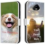 FortiHülle Personalisierte Hülle für Schok Volt SV55,Flip Leder Hülle Kartenfach Standfunktion Hülle,mit Eigenem Foto Bild Text Personalisiert Handyhülle - White-LN4