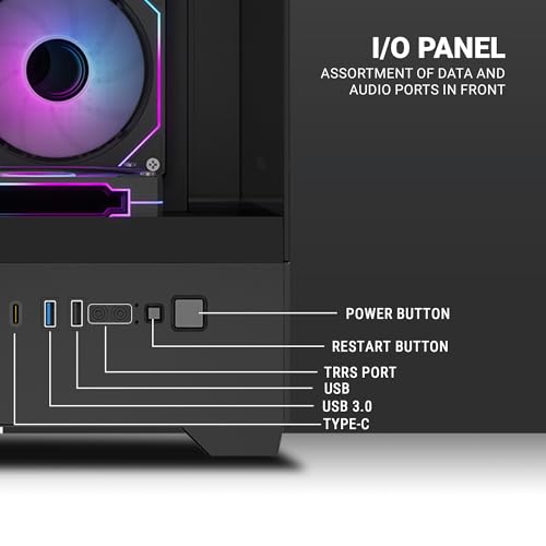 Image of Ant Esports Crystal X6 Lite Mid-Tower Computer Case /Gaming Cabinet - Black | Support E-ATX, ATX, Micro-ATX, Mini-ITX | Pre-Installed 6 ARGB Fans