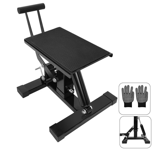 Motorcycle Jack Lift Stand 400 lbs Capacity Heavy Duty Steel Hydraulic Dirt Bike Stand Lift with Adjustable Height Hoist Table for for Pit Bikes ATVs Maintenance Motorbike Repair Accessories Tools