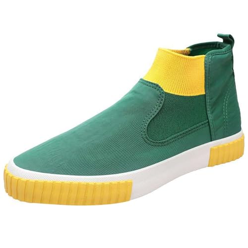 Zapatillas de deporte para hombre, zapatos de lona de alta calidad, modernos, sin cordones, antideslizantes, para entrenar, planas, informales, con puntera redonda, patchwork, zapatos de caminar