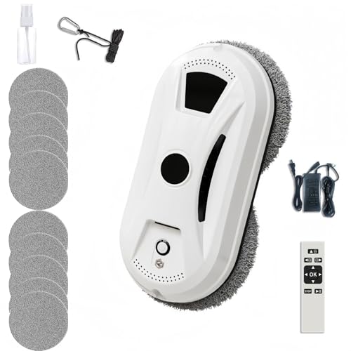 Sesrebet Automatic Smart Window Cleaning Robot, Dual Spinning Mop Cleaning,