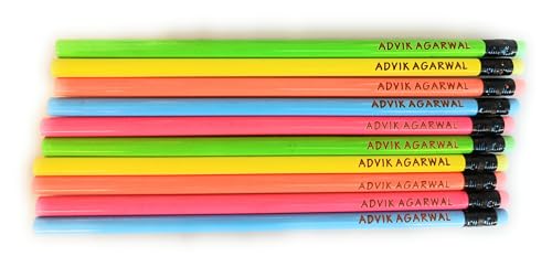 Image of PERSONALIZED NAME PENCILS BOX SET OF 10 PCS, Ink Color-Black