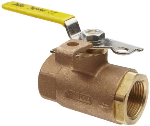 Apollo 75-100 Series Bronze Ball Valve with Automatic Drain, Two Piece, Inline, Lockable Lever, 3/4