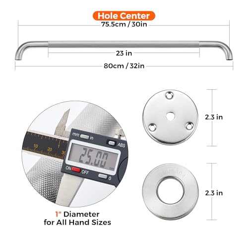 Grab Bars for Shower, 2 Pack 32-Inch Anti Slip Shower Handles for Elderly, Safety Shower Grab Bar, Stainless Steel Handicap Grab Bars for Bathroom,Toilet (Brushed Nickel, 1" Diameter)