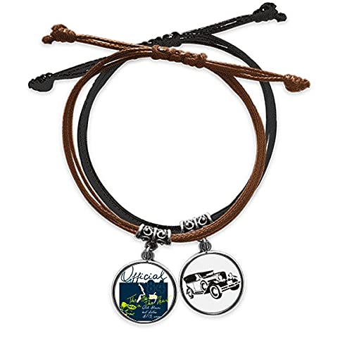 Bracelet football en cuir et corde tressée pour les passionnés de sport