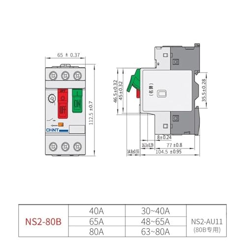 Démarreur de moteur triphasé NS2-80B contre la surchauffe 40A