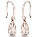 Produktbild SHEGRACE Damen-Hängeohrringe mit leerem Tropfen Anhänger aus Roségold / 18 Karat vergoldetem Messing mit Zirkonia AAA, 28 mm und 40 mm