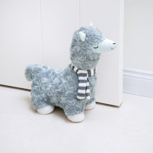 Marwood かわいいドアストッパー 装飾的なドアストッパー 家やオフィス用 スカーフ付きヤギ 重みのあるインテリアドアストップ ファブリック ぬいぐるみ ドアストッパー 床装飾