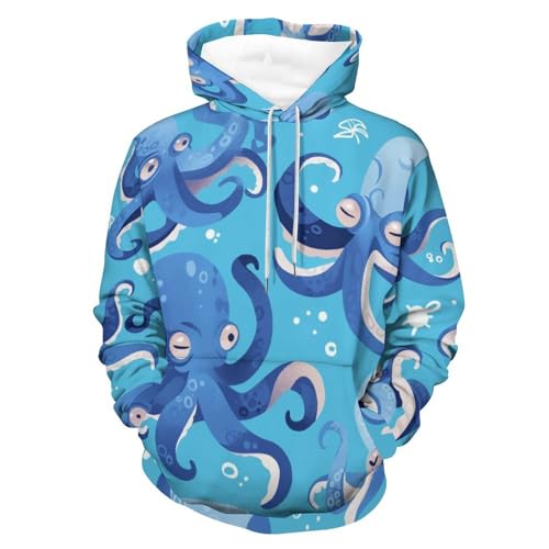 Sweatshirt pullover homme femme bleu taille S avec capuche