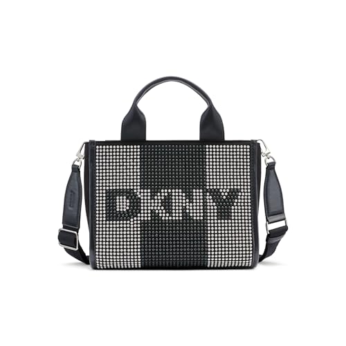 Bolso tote pequeño DKNY para mujer negro plata