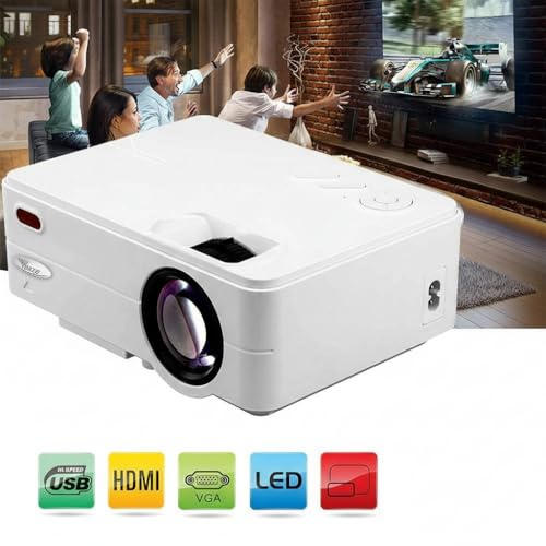 Image of TONZO LS-112 Basic LED Projector, 1080P Support 720P Native Projector, 120 LTPS Screen 3500 Lumens HDMI /USB /AV /SD /Audio Out Fire Stick | 50000 Hours Lamp Life | 3watt Built-in-Speaker (White)