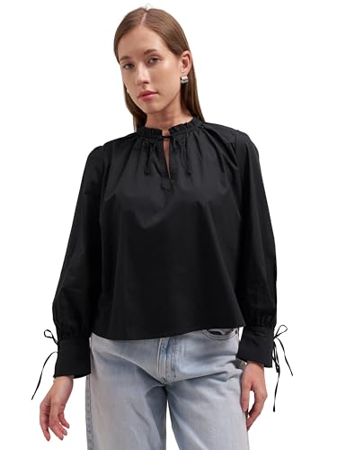 Image of Tokyo Talkies Women Tops for Woman|Women Oversized Fit Crop Top Shirt|Comfortable Premium Korean Button Down | Workwear Top for Office & Casual Outfit