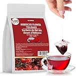 Premium Hibiscus Tea Bags,100 Tea Bags/7.06 Oz,100% Pure Dried Hibiscus Flower,Pure & No Additives,Caffeine Free.