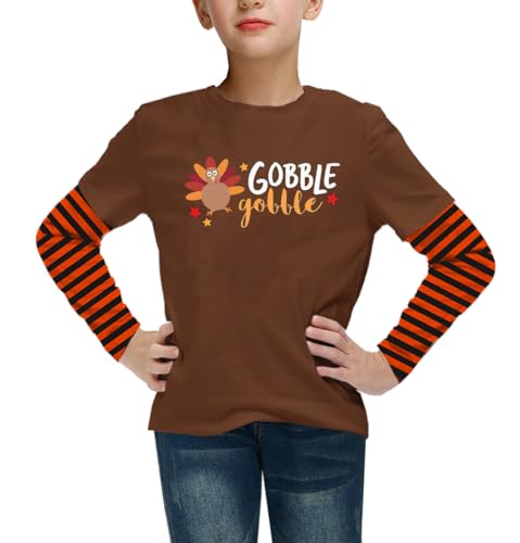 Image of Remimi Unisex Kids Christmas Long Sleeve Shirt Xmas Print Stripe Shirts 2-12 Years