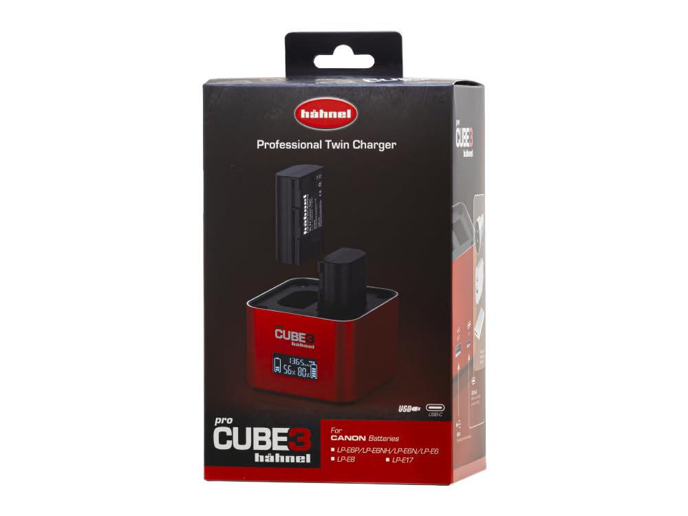 Hähnel - ProCube3 - pour Canon - Chargeur Duo DSLR - Chargement Plus Rapide - Entrée USB Type-C