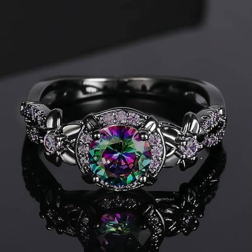 Trendy Charming Lady Engagement Jewelry Novel Black Color Ring for Wedding Party3