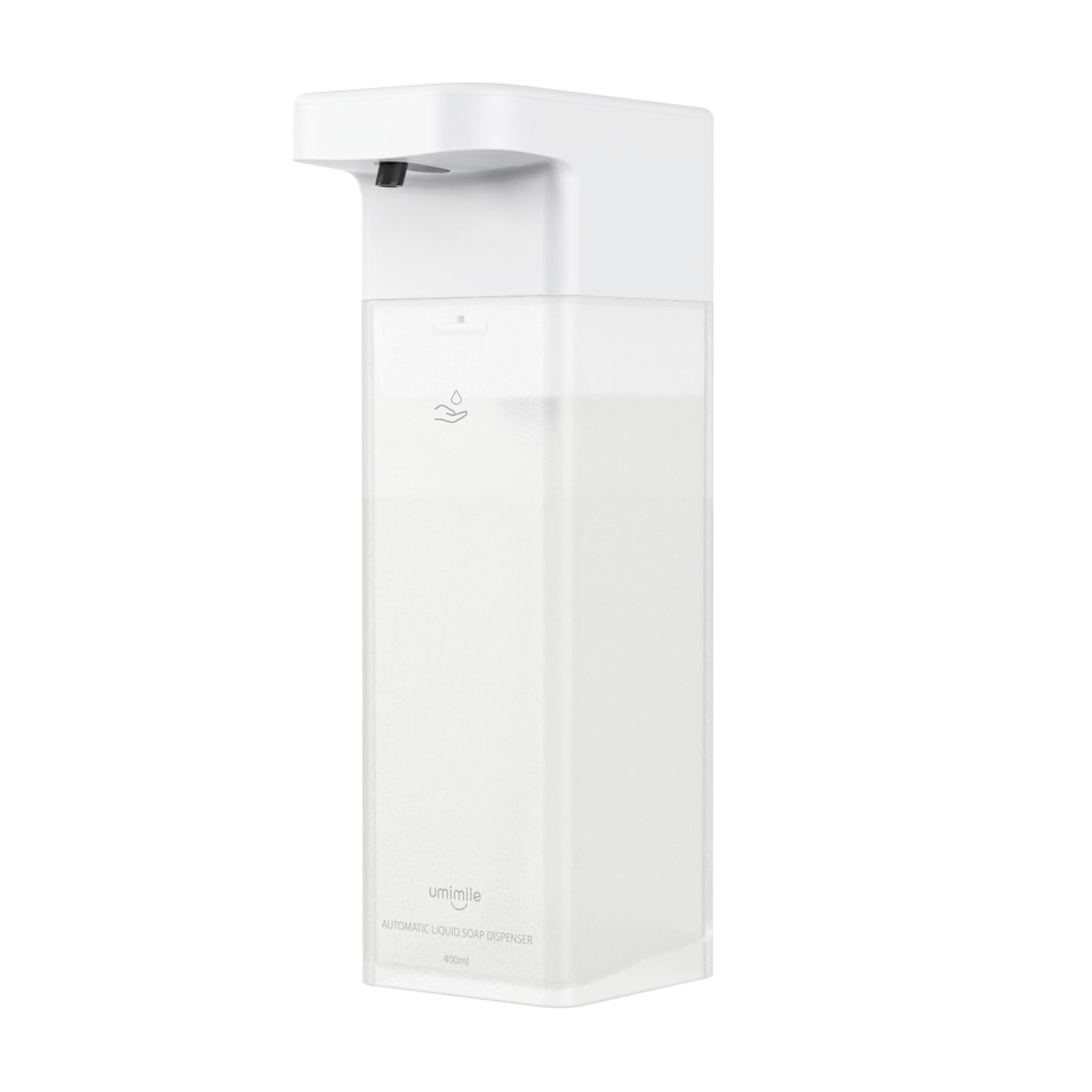 Umimile ソープディスペンサー 自動 シャンプーディスペンサー 壁掛け式 液体でる 食器用洗剤 充電式 400ml容量 IPX7防水