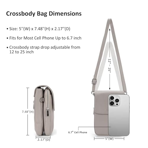 Image of befen Genuine Leather Crossbody Bags for Women, Cell Phone Cross body Purse Bag with RFID Blocking Card Slots