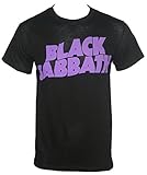 Black Sabbath Purple Logo Adult T-Shirt - Black (Large)