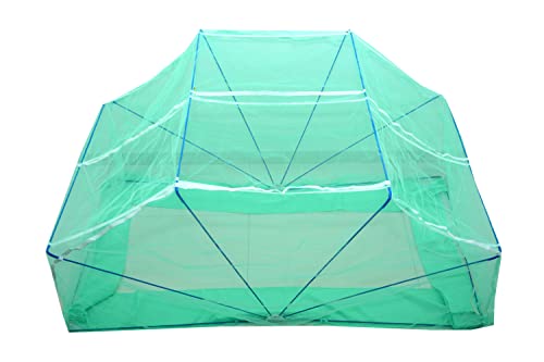 Image of Elegant Premium Cotton Mosquito Net for Mid Size Bed (Divaan)(4x6 Feet Green) | Foldable Machhardani with High-Density Mesh & Washable