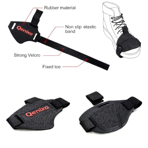 Image of QENIXO Motorcycle Shoe Protector Gear Shift Pad Cover - Durable Anti-Slip Rubber Boot Guard for Bike Riding Shoes, Gear Shifter Protection for Men & Women