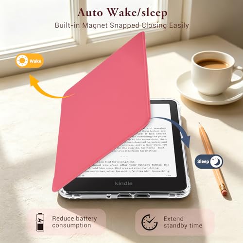 Image of CoBak Detachable Magnetic Case for Kindle Paperwhite (6.8 inch 11th Generation 2021 Released) - Ultra Slim Transparent Clear TPU Back Shell Protective Cover with Auto Wake /Sleep Feature