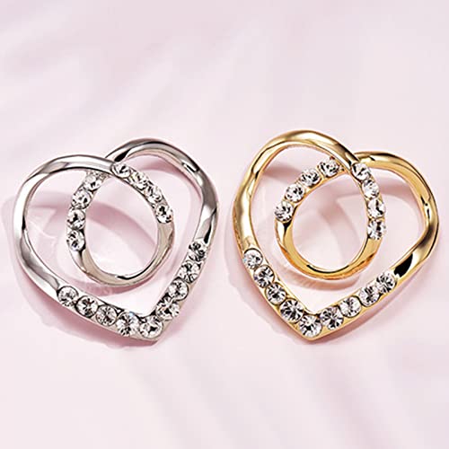 Image of 2 Pcs Scarf Ring Clips for Women Metal Shirt Tightener Cinch Buckle for Silk Scarf Shawl Blouse Sweater T Shirt Clothing Accessories