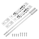 Cet ensemble de boulons encastrés comprend un corps principal mesurant 175 x 24 mm. La gâche mesure 57 x 22 mm. La longueur totale de la tige est de 300 mm, tête de tige de 11 mm de diamètre. Contient 2 boulons encastrés, 2 gâches, 4 vis taraudeuses et 4 vis mécaniques pour un kit d'installation complet