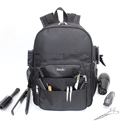 Hairdressing Bag Barber Rucksack multifunctional Hairdressing Equipment Tool Storage Kit Bag, Black - Image 2