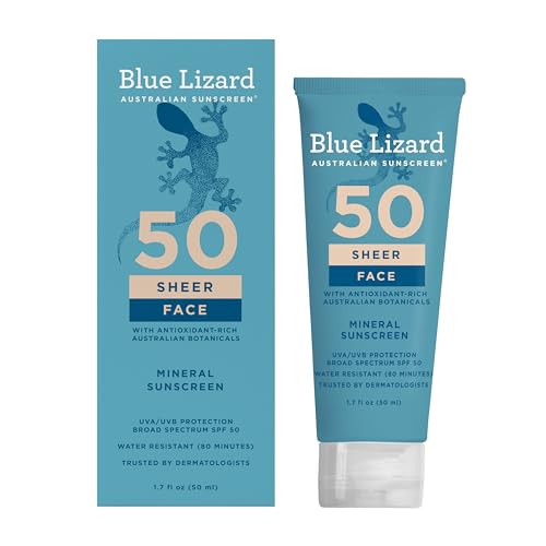 Blue Lizard Sheer Face Mineral SPF 50 Sunscreen...