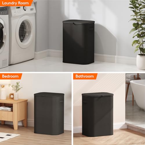 Lifewit 85L Laundry Basket with Lid, Large Laundry Hamper with Plastic Handles and Removable Bag, Foldable Tall Dirty Clothes Hampers for Laundry for Laundry Room, Bedroom, Bathroom, Dorm, Black - Image 7