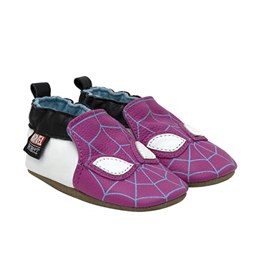 Robeez Baby Girls And Unisex Soft Soles Slip-Resistant Crib Shoes Slippers Moccasins For Infant And Toddler - Ghost Spider Pink - 18-24 Months #TOP11