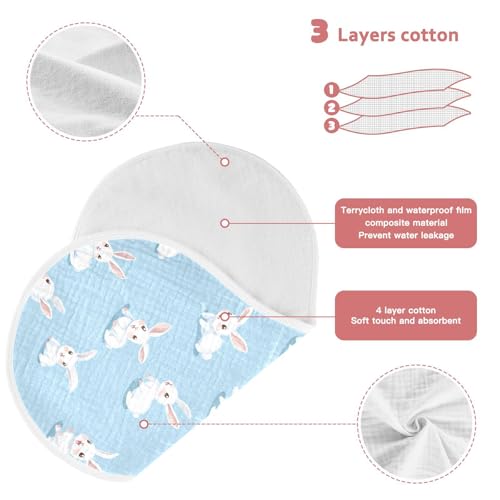 vvfelixl Cute Bunnies Burp Cloths for Baby Boy Girls Baby Washcloths Burp Rags 1 Pack3