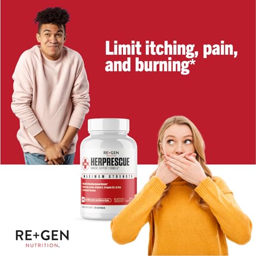 Re+Gen Nutrition Outbreak Support Supplement Cold Sore & Lysine Rescue Immune Health Capsules, Natural Support for Adults, Zinc, Vitamin C, L-lysine Amino Acid, Lips & Skin Health, 120 & 90 Capsules - Thumbnail 6