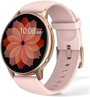 Inteligentny Zegarek Damski, Smartwatch z Pełnym Ekranem Dotykowym 1,32", Wodoodporny Zegarek Sportowy IP68, Monitor Aktywności, Tętno, SpO2, Monitor Snu, Whatsapp, na Androida i IOS, Różowy