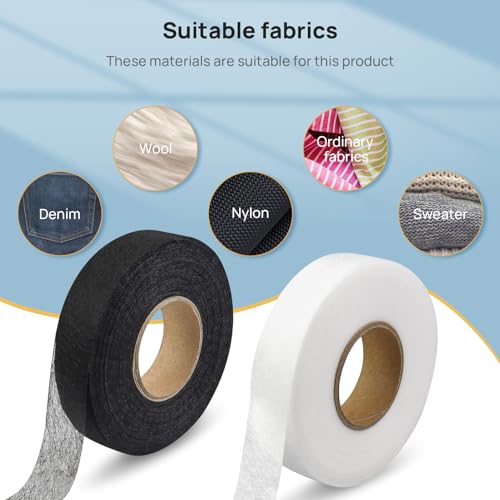 140 yards stitch witchery hemming tape 1 inch iron hemming tape 2 rolls iron on tape for hemminghem tape no sewing fusible tape adhesive wonder web for curtain pants clothes