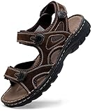 Jousen Men's Sandals Leather Open Toe Beach Sandal...