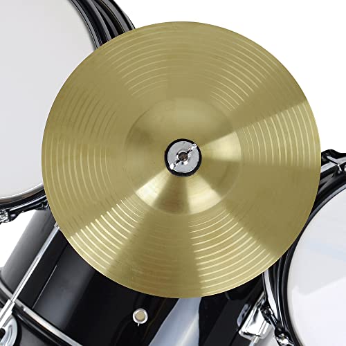 Aw 3-Piece Drum Set Kids Beginner 12" Drum Set 4 Piecesticks Throne Cymbal Bass Snare Seat Drumsticks & Seat Musical Instruments Beginner Sets Age 6-12 Black #TOP6