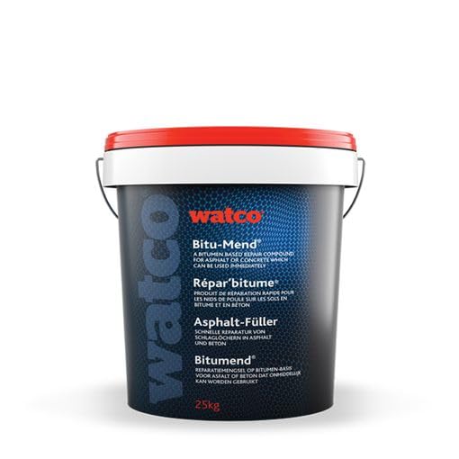Watco Répar'bitume enrobé à froid pour réparation rapide des nids de poule sols bitume, (25kg, Noir)