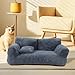 Gralara Dog Sofa Bed Pet Recliner Chair Multipurpose Warm Comfort Anti Slip Bottom Dog Cat Couch with Washable Cover for Dog Cat Pet, Dark Gray