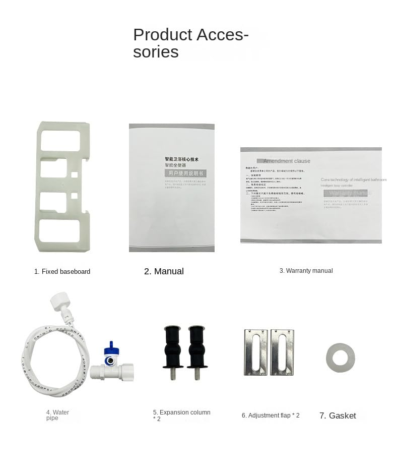 ZYTSHOP Elongated Smart Toilet Seat, Temperature Controlled Wash, Electronic Heated, Warm Air Dryer, Bidet Seat, Rear and Front Wash, LED Nightlight, Toilet Seat Slow Close