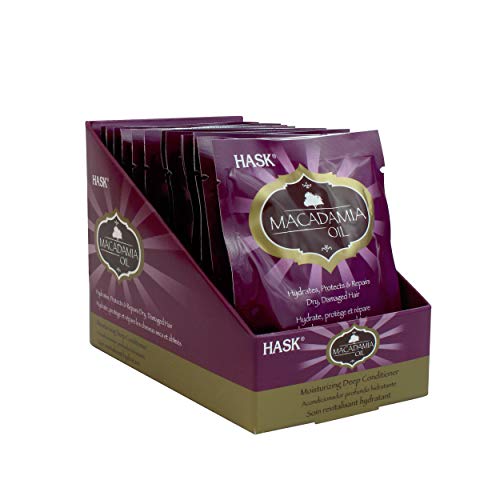 HASK MACADAMIA OIL Deep Conditioner Treatments Moisturizing for all hair types, color safe, gluten-free, sulfate-free, paraben-free - 12 Deep Conditioners